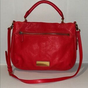 Marc by Marc Jacobs Washed Up Leather Hobo Flame Scarlet crossbody bag